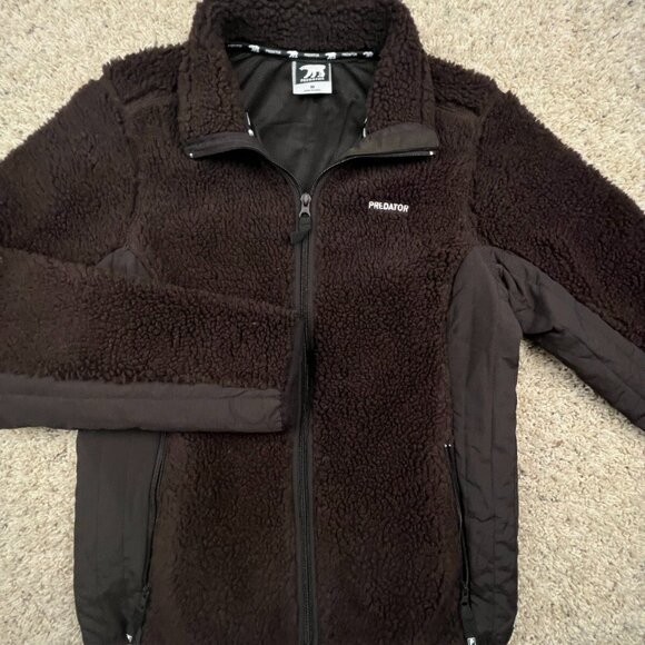 Predator Jacket Womens Medium Chunky Fleece Full Zip Long Sleeve Brown Soft - Picture 1 of 10